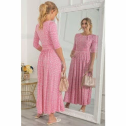 Jolie Moi Denisse Pink Spotty Jersey Maxi Dress -Jolie Moi Shop unnamed file 181
