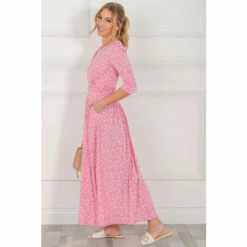 Jolie Moi Denisse Pink Spotty Jersey Maxi Dress -Jolie Moi Shop unnamed file 182