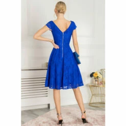 Jolie Moi Blue Cap Sleeve Scalloped Lace Dress -Jolie Moi Shop unnamed file 1828