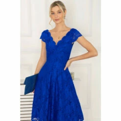 Jolie Moi Blue Cap Sleeve Scalloped Lace Dress -Jolie Moi Shop unnamed file 1829