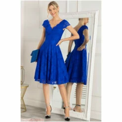 Jolie Moi Blue Cap Sleeve Scalloped Lace Dress -Jolie Moi Shop unnamed file 1830