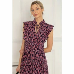 Jolie Moi Blue Kynlee Filly Shoulder Midi Dress -Jolie Moi Shop unnamed file 1841