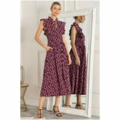 Jolie Moi Blue Kynlee Filly Shoulder Midi Dress -Jolie Moi Shop unnamed file 1842