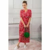 Jolie Moi Red Print Jersey Maxi Dress