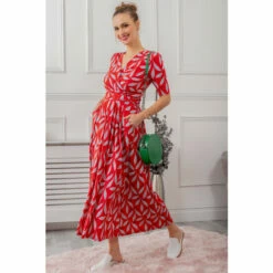 Jolie Moi Red Print Jersey Maxi Dress -Jolie Moi Shop unnamed file 1888