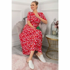 Jolie Moi Red Print Jersey Maxi Dress -Jolie Moi Shop unnamed file 1889