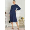 Jolie Moi Blue Vesper Long Sleeve Midi Dress
