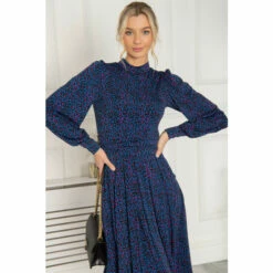 Jolie Moi Blue Vesper Long Sleeve Midi Dress -Jolie Moi Shop unnamed file 1893