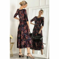 Jolie Moi Blue Pauline 3/4 Sleeve Maxi Dress -Jolie Moi Shop unnamed file 1900