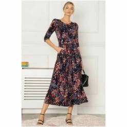 Jolie Moi Blue Pauline 3/4 Sleeve Maxi Dress -Jolie Moi Shop unnamed file 1902