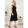 Jolie Moi Fit And Flare Lace Black Dress