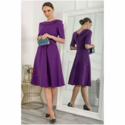Jolie Moi Purple Maayan Fold Neck Dress -Jolie Moi Shop unnamed file 1940