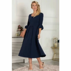 Jolie Moi Blue Bell Sleeve Flare Midi Dress 4 Jolie Moi Blue Bell Sleeve Flare Midi Dress -Jolie Moi Shop unnamed file 1955