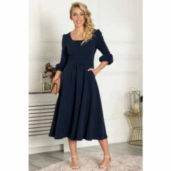 Jolie Moi Blue Bell Sleeve Flare Midi Dress 6 Jolie Moi Blue Bell Sleeve Flare Midi Dress -Jolie Moi Shop unnamed file 1957