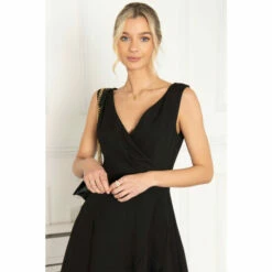 Jolie Moi Black Eliza Frill Hem Dress -Jolie Moi Shop unnamed file 1963