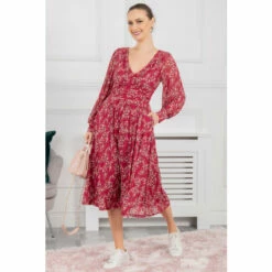 Jolie Moi Purple Gianna Long Sleeve Mesh Dress