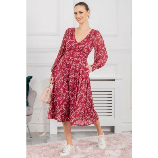 Jolie Moi Purple Gianna Long Sleeve Mesh Dress 3 Jolie Moi Purple Gianna Long Sleeve Mesh Dress