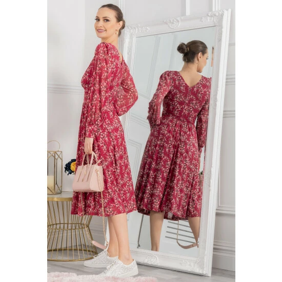 Jolie Moi Purple Gianna Long Sleeve Mesh Dress 5 Jolie Moi Purple Gianna Long Sleeve Mesh Dress - Image 3