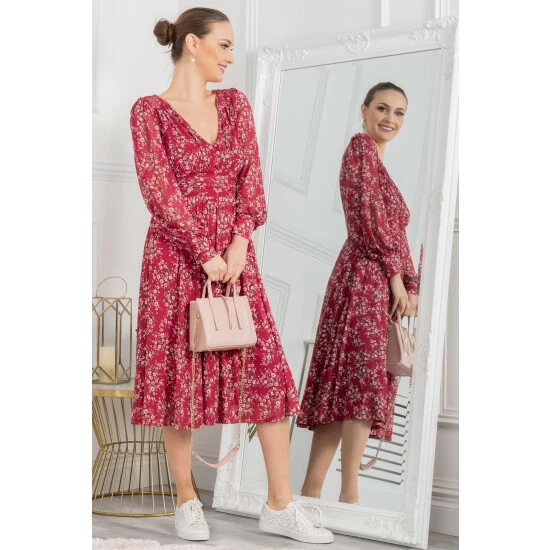 Jolie Moi Purple Gianna Long Sleeve Mesh Dress 7 Jolie Moi Purple Gianna Long Sleeve Mesh Dress - Image 5