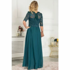 Jolie Moi Blue Sleeved Lace Overlay Maxi Dress -Jolie Moi Shop unnamed file 1979