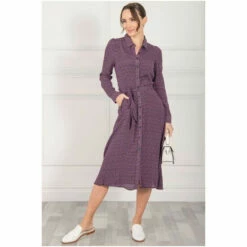 Jolie Moi Purple Shea Viscose Shirt Midi Dress -Jolie Moi Shop unnamed file 1989