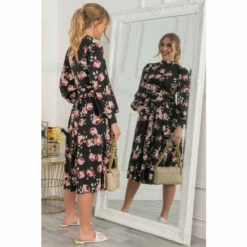 Jolie Moi Kathryn Black Long Sleeve Midi Dress -Jolie Moi Shop unnamed file 1997