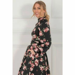 Jolie Moi Kathryn Black Long Sleeve Midi Dress -Jolie Moi Shop unnamed file 1999