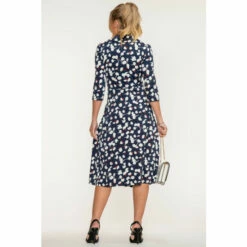Jolie Moi Blue Sylvie Wrap Collar Dress -Jolie Moi Shop unnamed file 2023