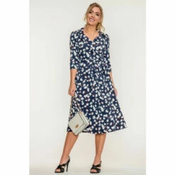 Jolie Moi Blue Sylvie Wrap Collar Dress -Jolie Moi Shop unnamed file 2024