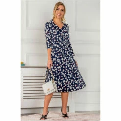 Jolie Moi Blue Sylvie Wrap Collar Dress -Jolie Moi Shop unnamed file 2027