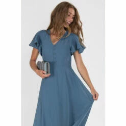 Jolie Moi Blue Flare Sleeve Chiffon Maxi Dress -Jolie Moi Shop unnamed file 2040
