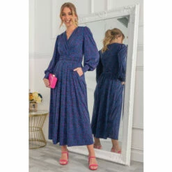 Jolie Moi Blue Nancy Long Sleeve Maxi Dress -Jolie Moi Shop unnamed file 2052