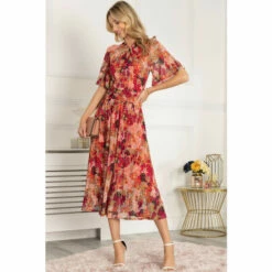 Jolie Moi Orange Tina Turtle Neck Mesh Maxi Dress -Jolie Moi Shop unnamed file 2058