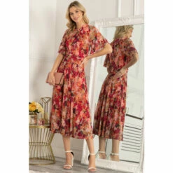 Jolie Moi Orange Tina Turtle Neck Mesh Maxi Dress -Jolie Moi Shop unnamed file 2059