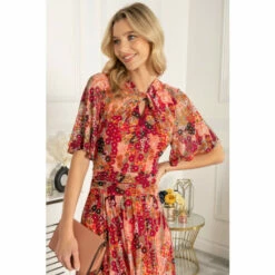 Jolie Moi Orange Tina Turtle Neck Mesh Maxi Dress -Jolie Moi Shop unnamed file 2060