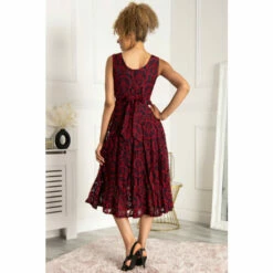 Jolie Moi Red Lace Flare Hem Midi Dress -Jolie Moi Shop unnamed file 2088