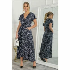 Jolie Moi Blue Wrap Dip Hem Maxi Dress -Jolie Moi Shop unnamed file 209