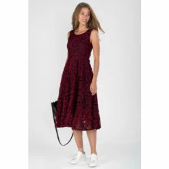 Jolie Moi Red Lace Flare Hem Midi Dress -Jolie Moi Shop unnamed file 2090