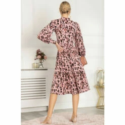 Jolie Moi Pink Kathryn Long Sleeve Midi Dress -Jolie Moi Shop unnamed file 2099
