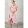 Jolie Moi Pink Vella Frill Wrap Maxi Dress