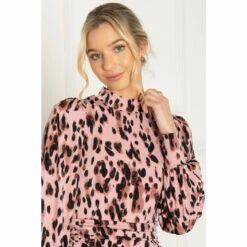 Jolie Moi Pink Kathryn Long Sleeve Midi Dress -Jolie Moi Shop unnamed file 2100