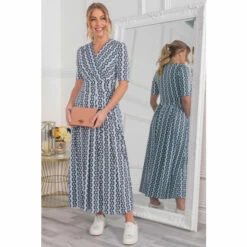 Jolie Moi Blue Genesis Print Wrap Maxi Dress -Jolie Moi Shop unnamed file 2121