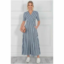 Jolie Moi Blue Genesis Print Wrap Maxi Dress -Jolie Moi Shop unnamed file 2122