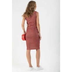 Jolie Moi Red Roll Collar Sleeveless Shift Dress -Jolie Moi Shop unnamed file 2130