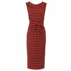 Jolie Moi Red Roll Collar Sleeveless Shift Dress -Jolie Moi Shop unnamed file 2134