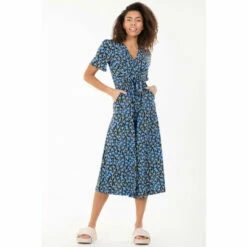 Jolie Moi Blue Bess Floral Print Tie Waist Jumpsuit -Jolie Moi Shop unnamed file 2151