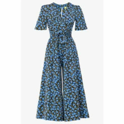 Jolie Moi Blue Bess Floral Print Tie Waist Jumpsuit -Jolie Moi Shop unnamed file 2154