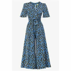 Jolie Moi Blue Bess Floral Print Tie Waist Jumpsuit -Jolie Moi Shop unnamed file 2155