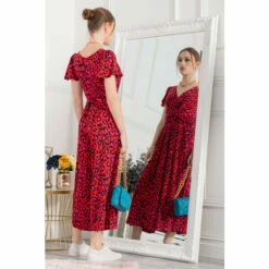 Jolie Moi Red Devorah Culotte Jumpsuit -Jolie Moi Shop unnamed file 2174