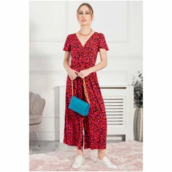 Jolie Moi Red Devorah Culotte Jumpsuit -Jolie Moi Shop unnamed file 2176